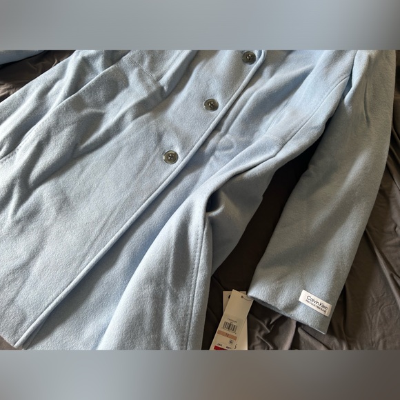 New with tags! Powder Blue Calvin Klein Pea Coat Size 12 - Picture 8 of 11